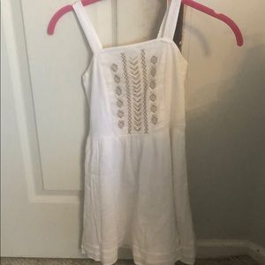 Girls White Embroidered Dress